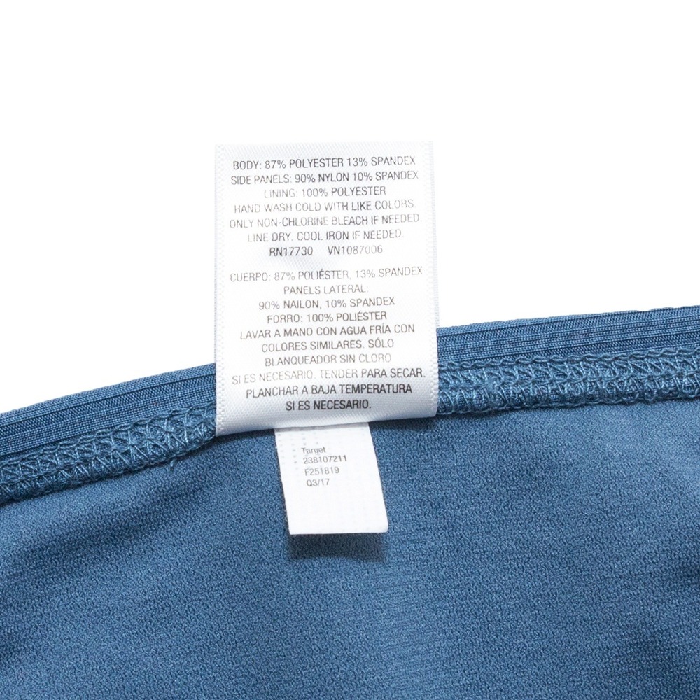 Mossimo Bikini Set Women XL Blue NEW Ribbed Triangle Top Hipster Strappy 2 Piece - Picture 6 of 6